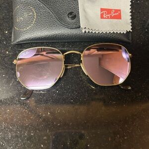 Ray-Ban Gold Frame Sunglasses with Tinted Lenses